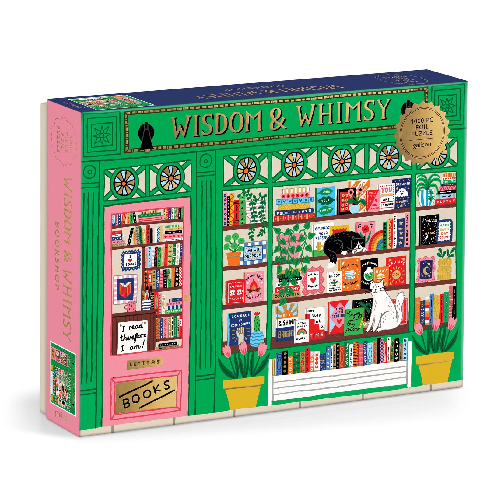Wisdom and Whimsy Bookshop Foil Puzzle BookGeek