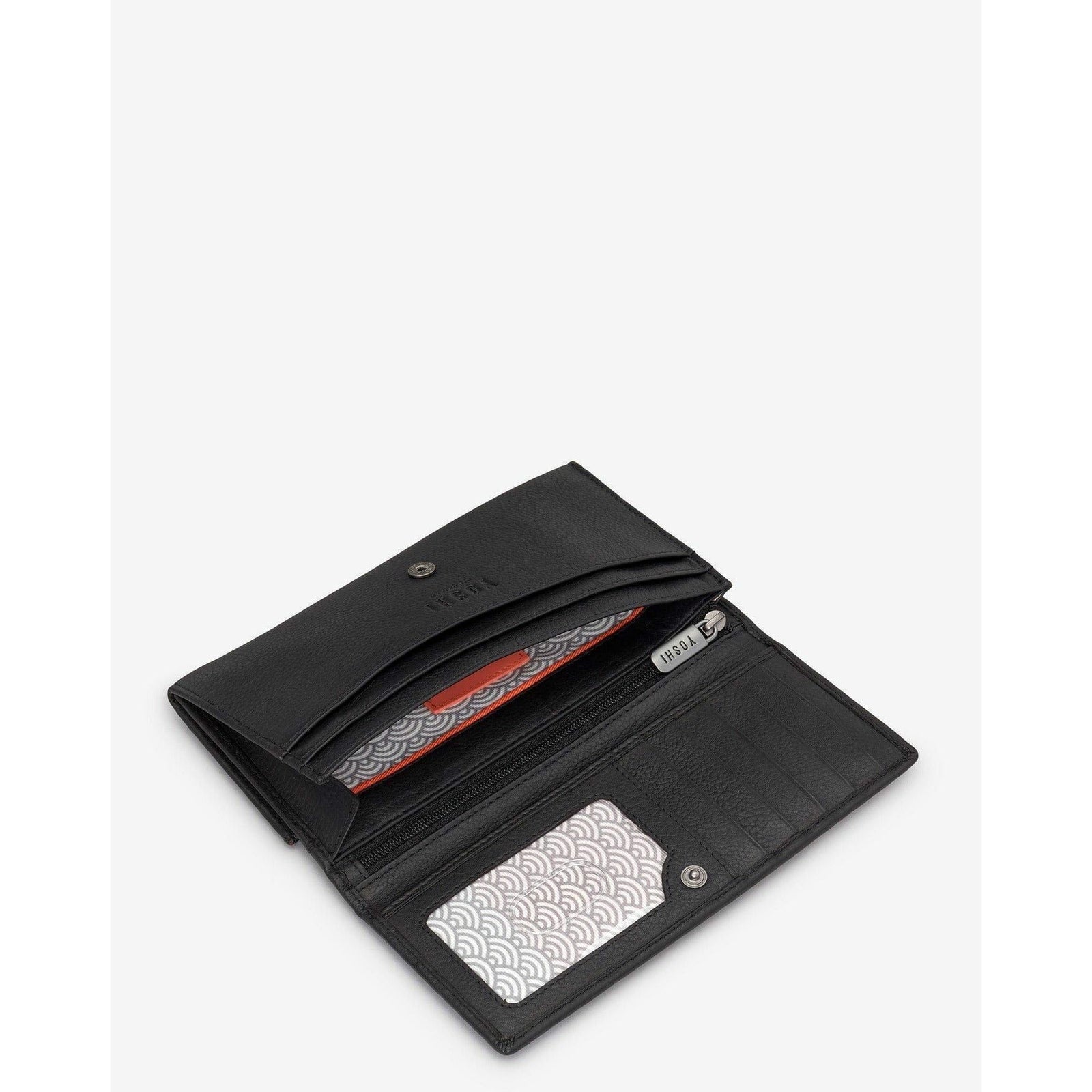 Bookworm Black Leather Front Flap Purse BookGeek