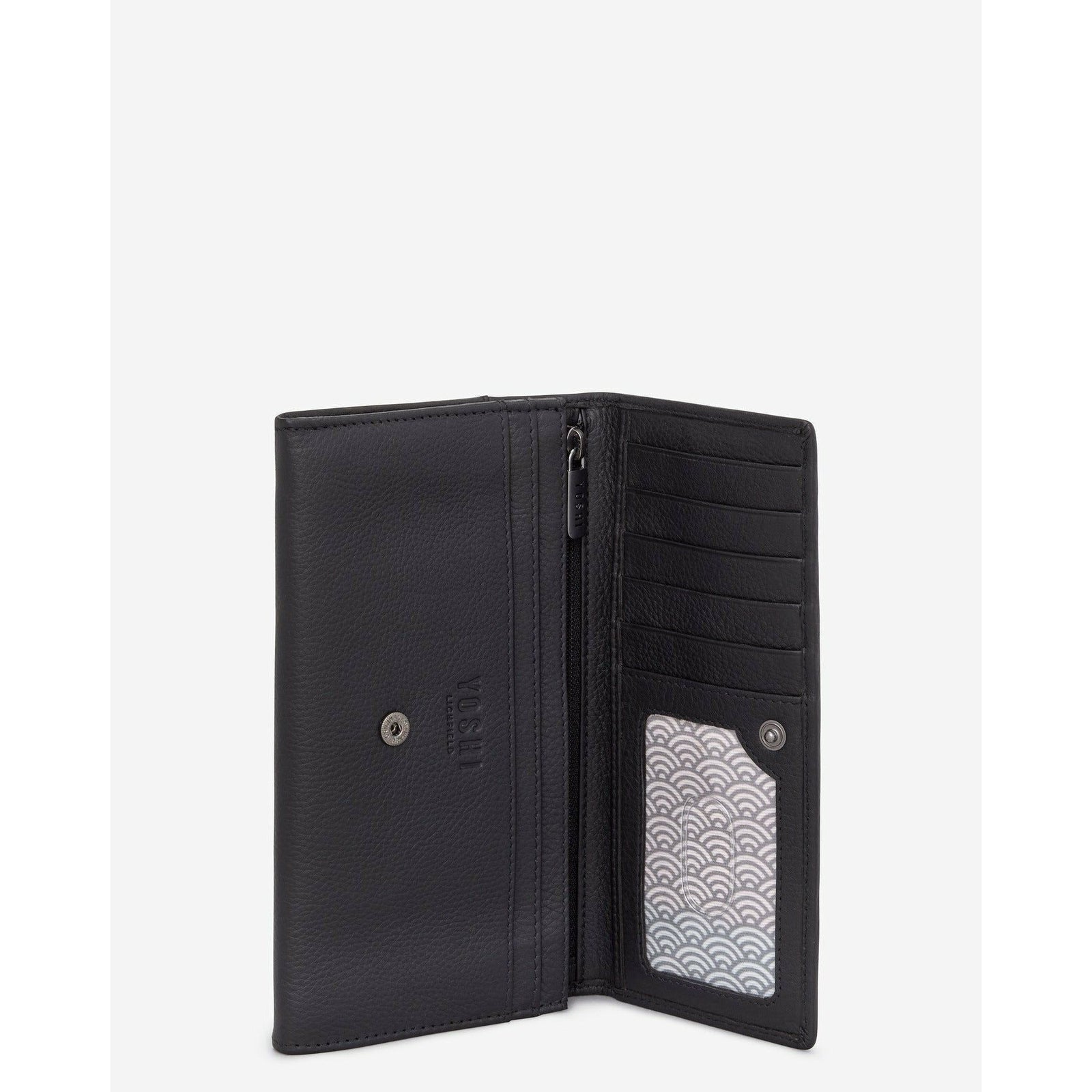 Bookworm Black Leather Front Flap Purse BookGeek