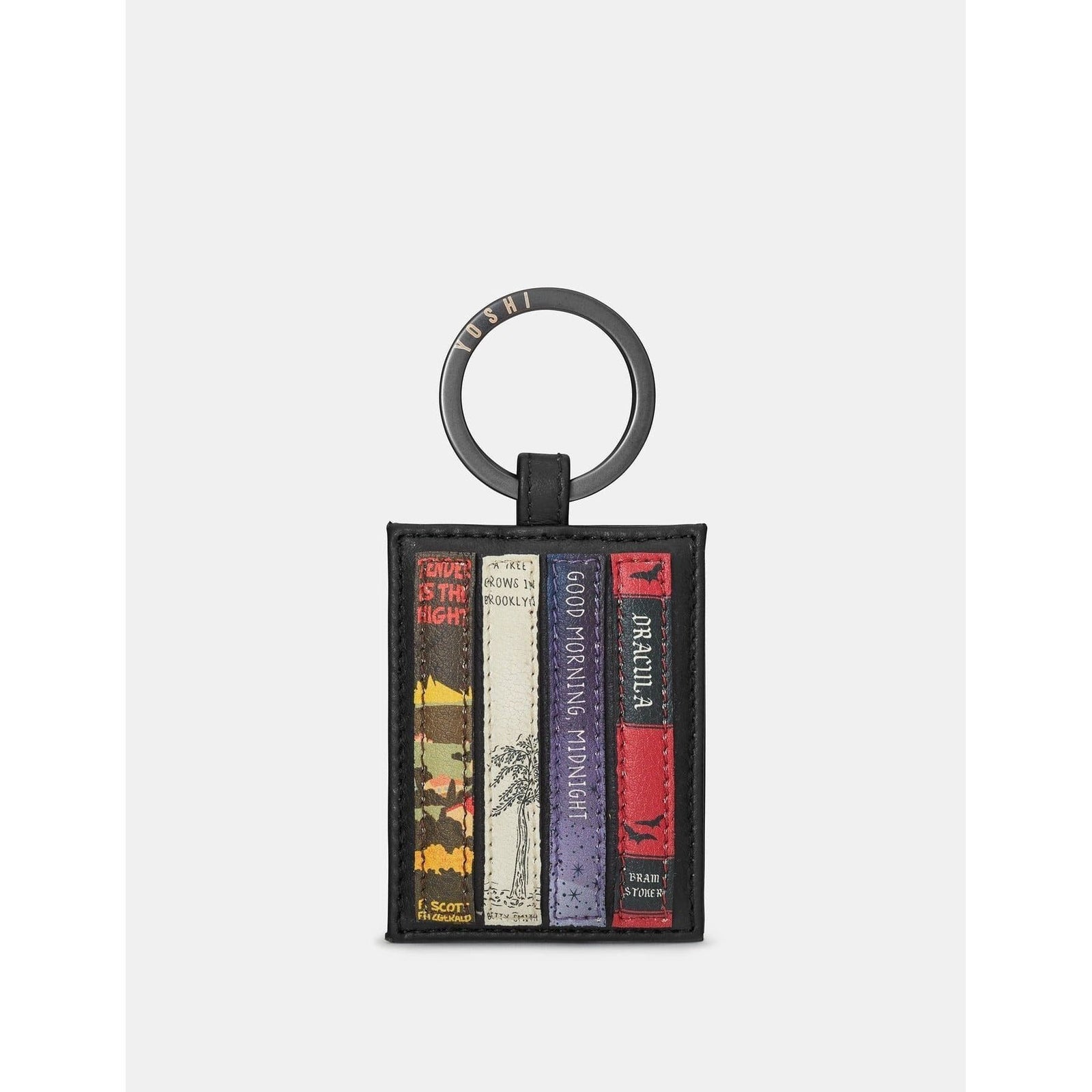Bookworm Black Leather Keyring BookGeek