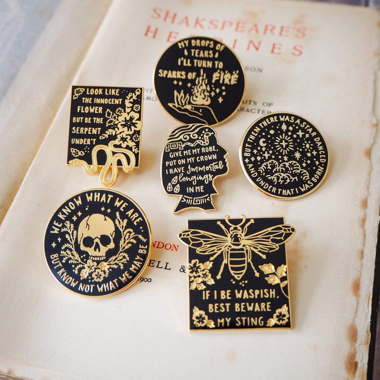 Cleopatra Shakespeare Enamel Pin BookGeek