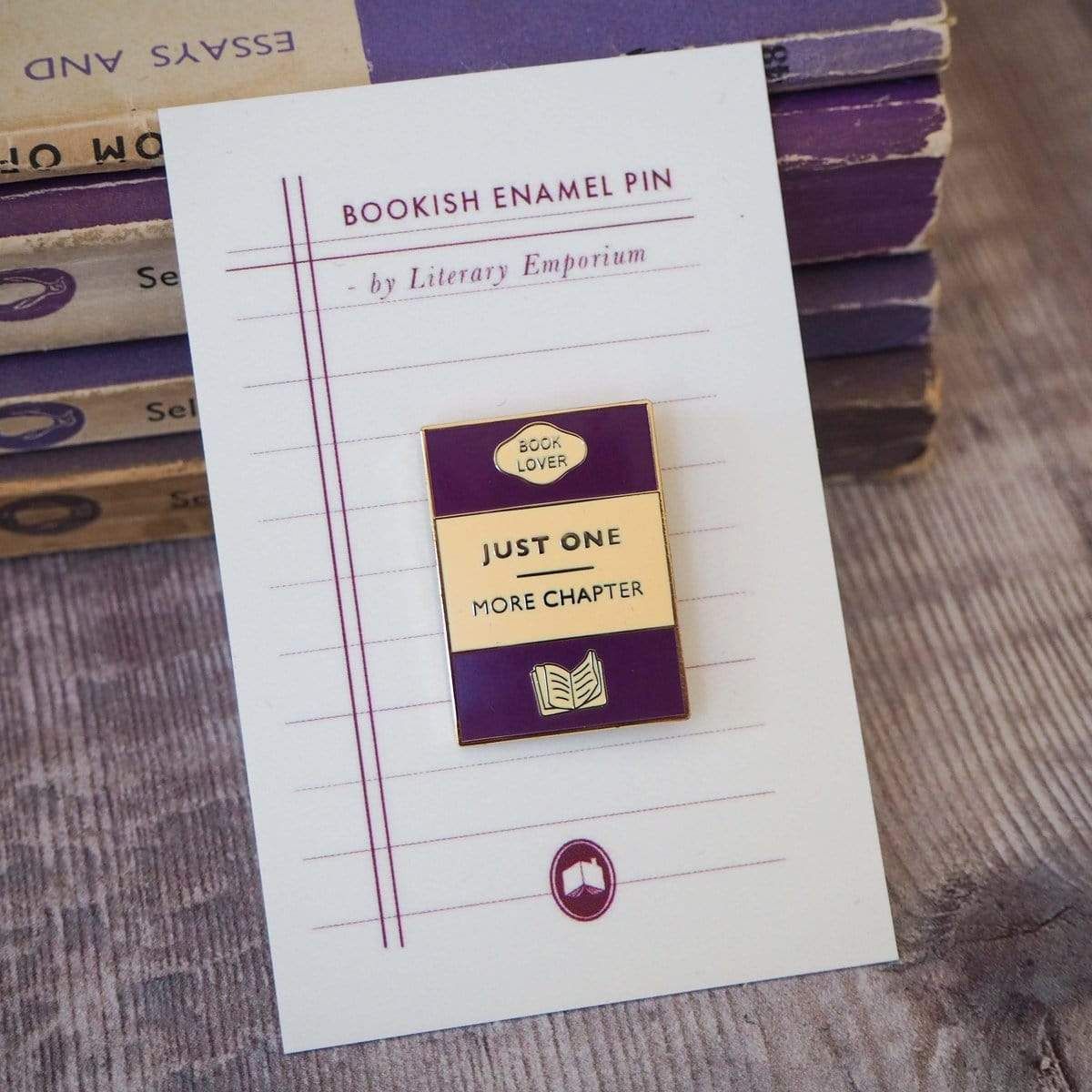 Just One More Chapter Enamel Pin BookGeek