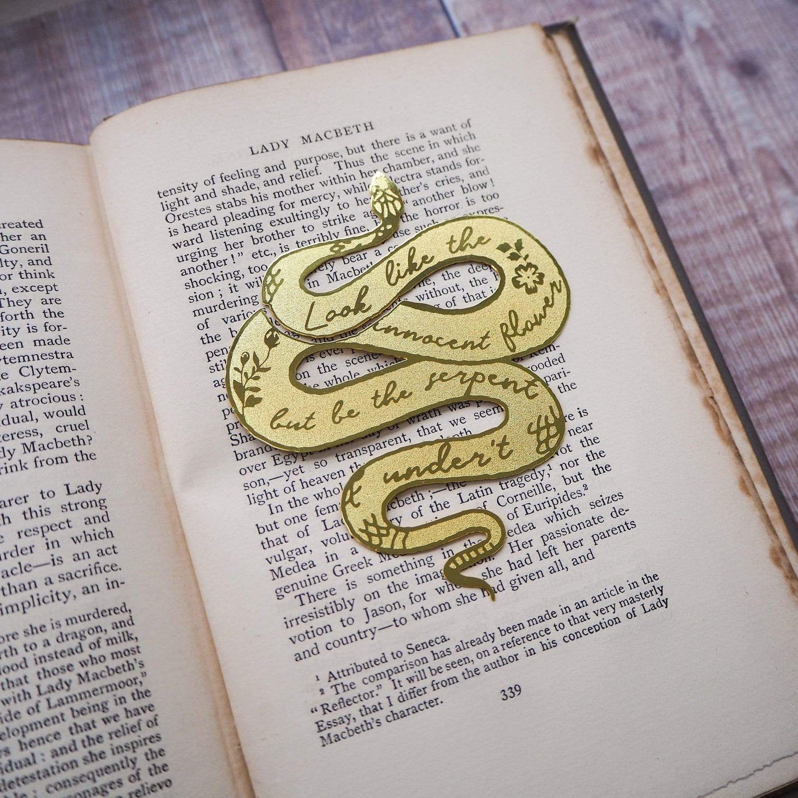 Lady Macbeth Brass Bookmark BookGeek