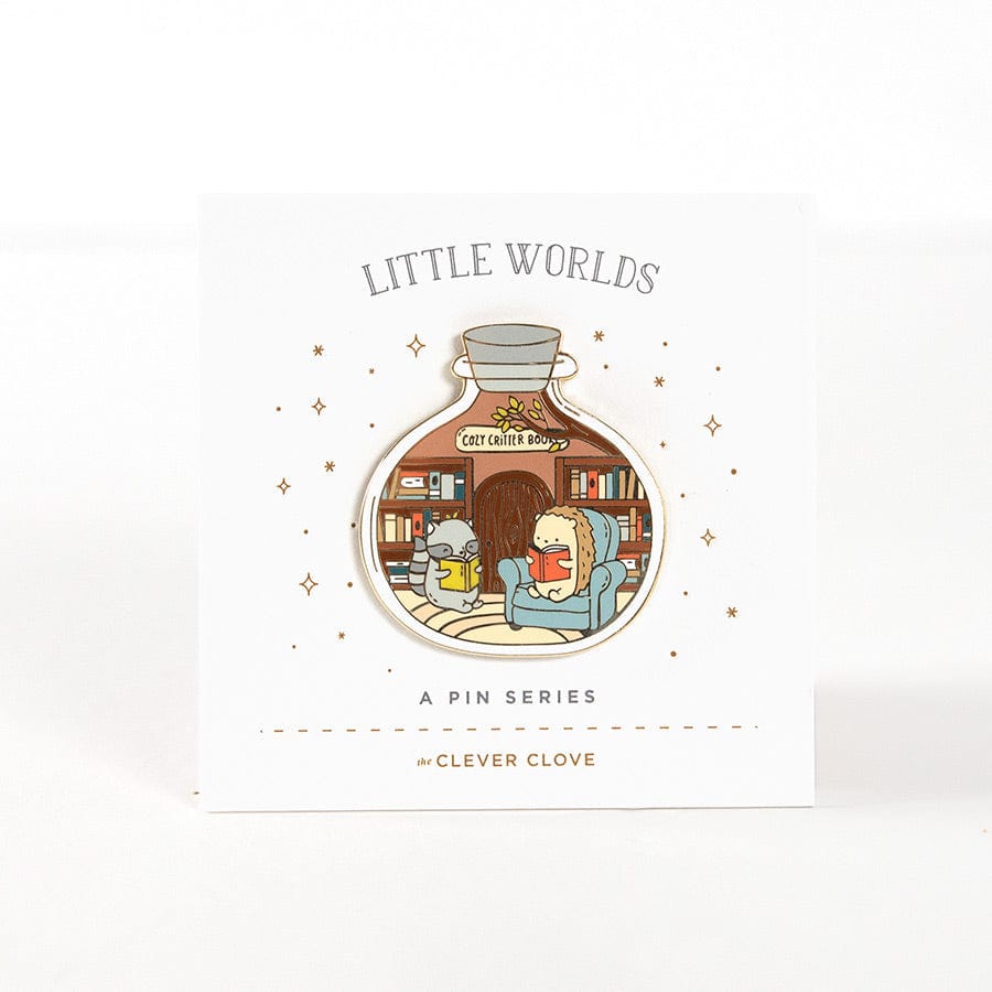 Little Worlds Book Shop Pin BookGeek