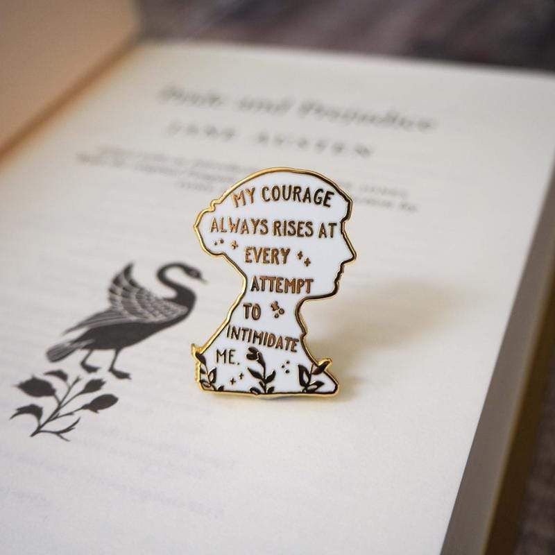 Pride and Prejudice Courage Enamel Pin BookGeek
