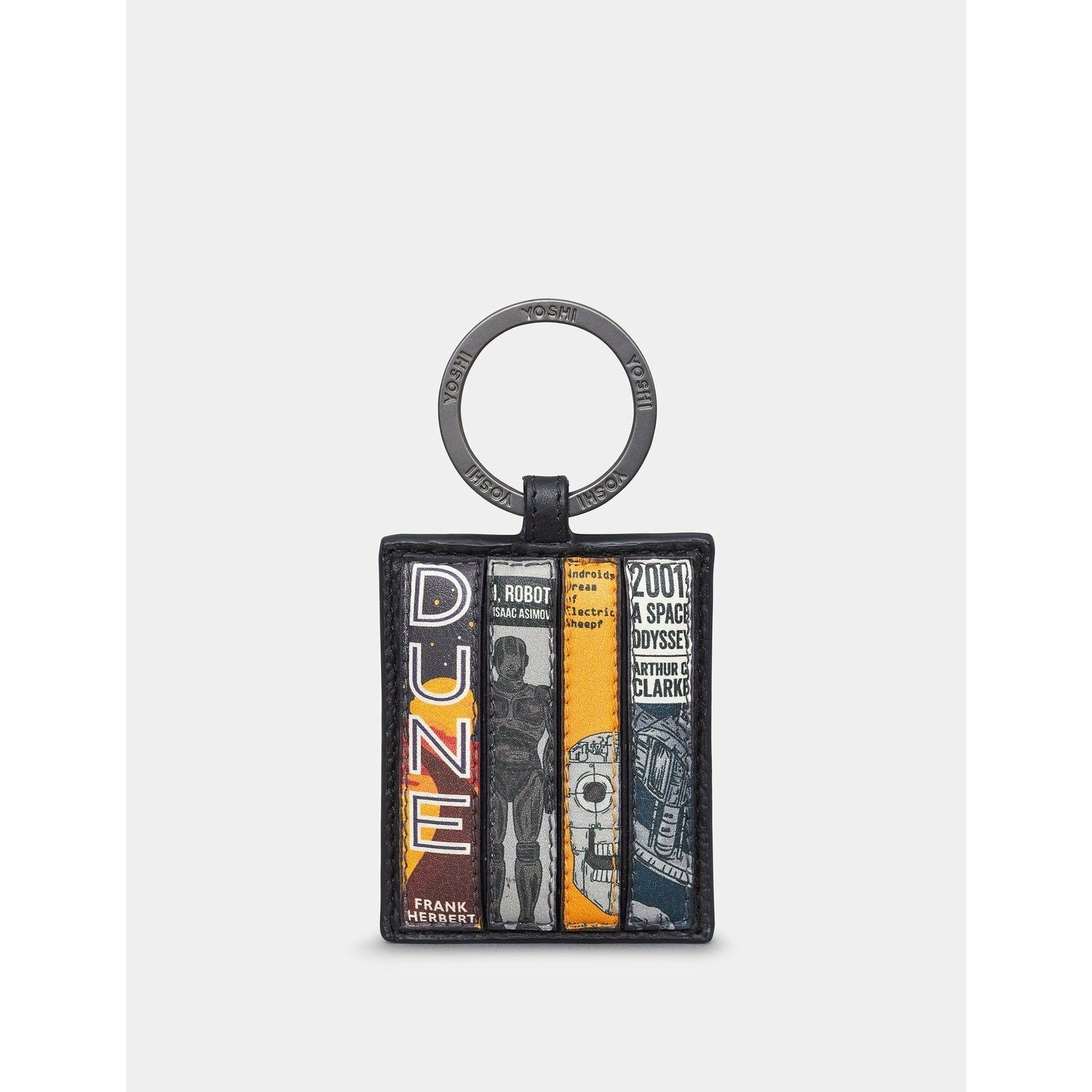 Sci-Fi Bookworm Black Leather Keyring BookGeek