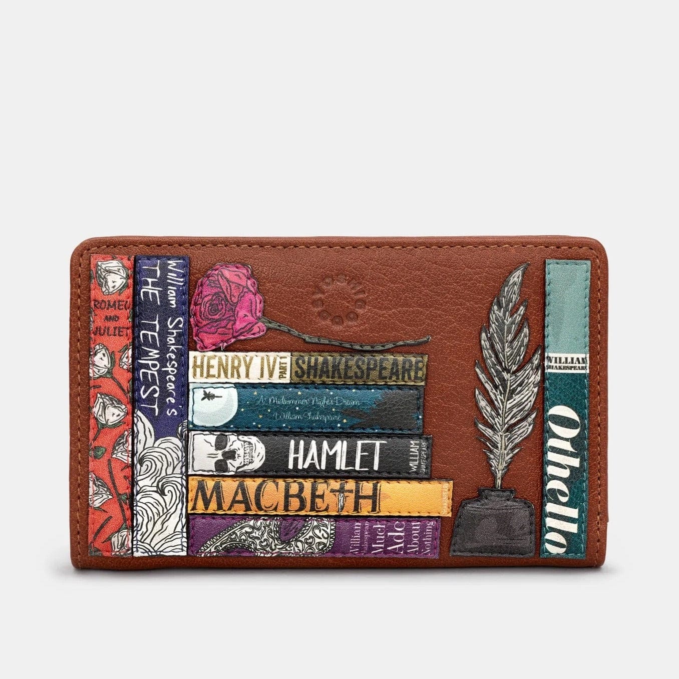 Brown Shakespeare Bookworm Leather Purse BookGeek