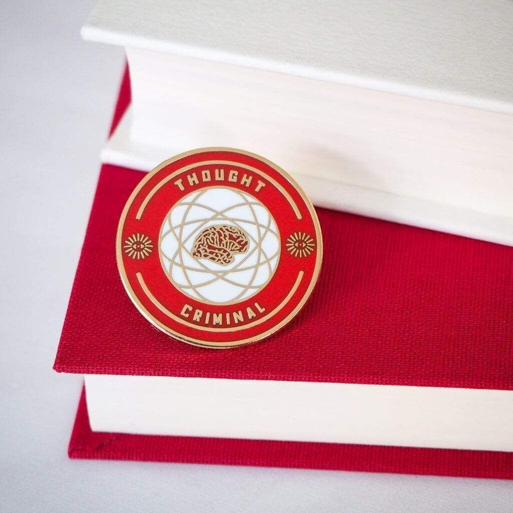 Thought Criminal Enamel Pin BookGeek