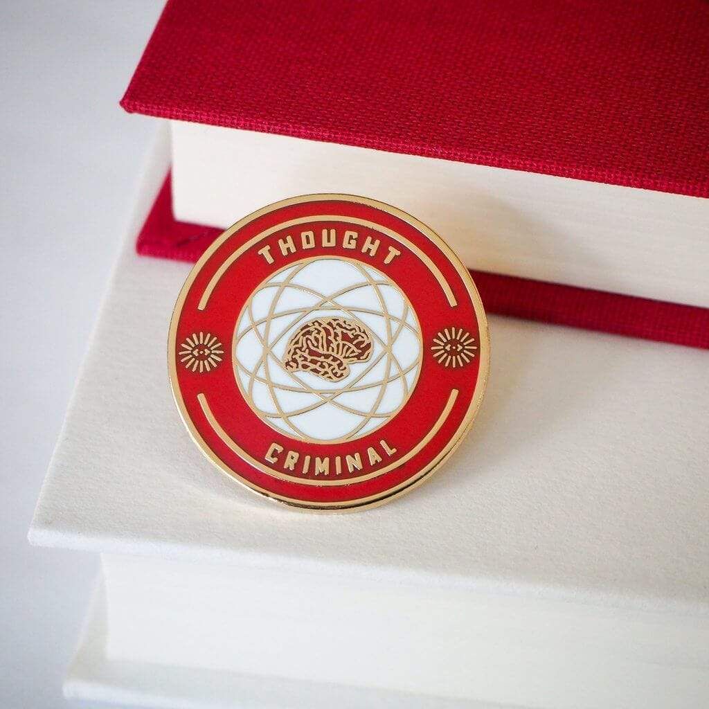 Thought Criminal Enamel Pin BookGeek