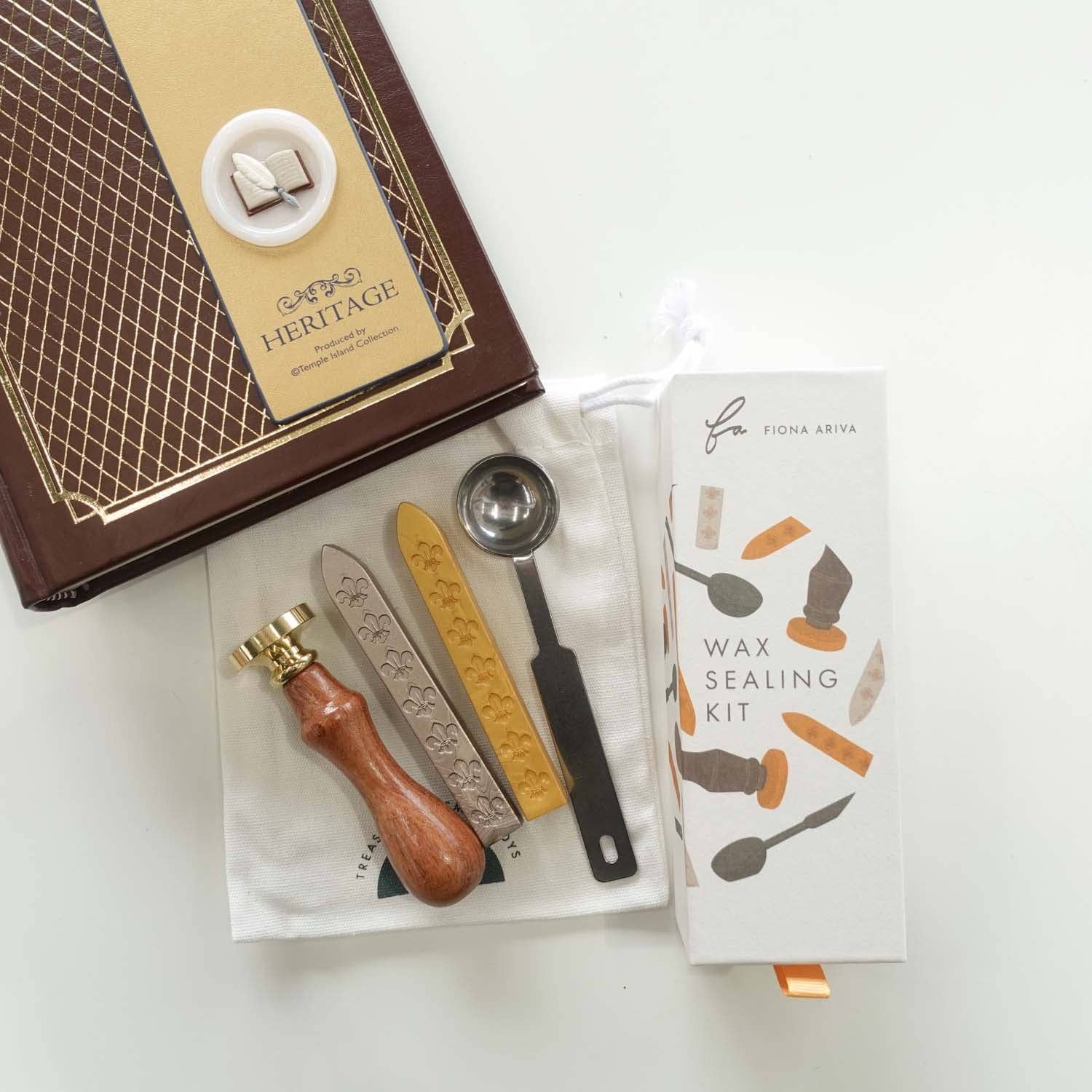 Wax Sealing Kit 3D Book & Quill Wax Seal Stamp , Wax Seal Kit or Stamp Head BookGeek