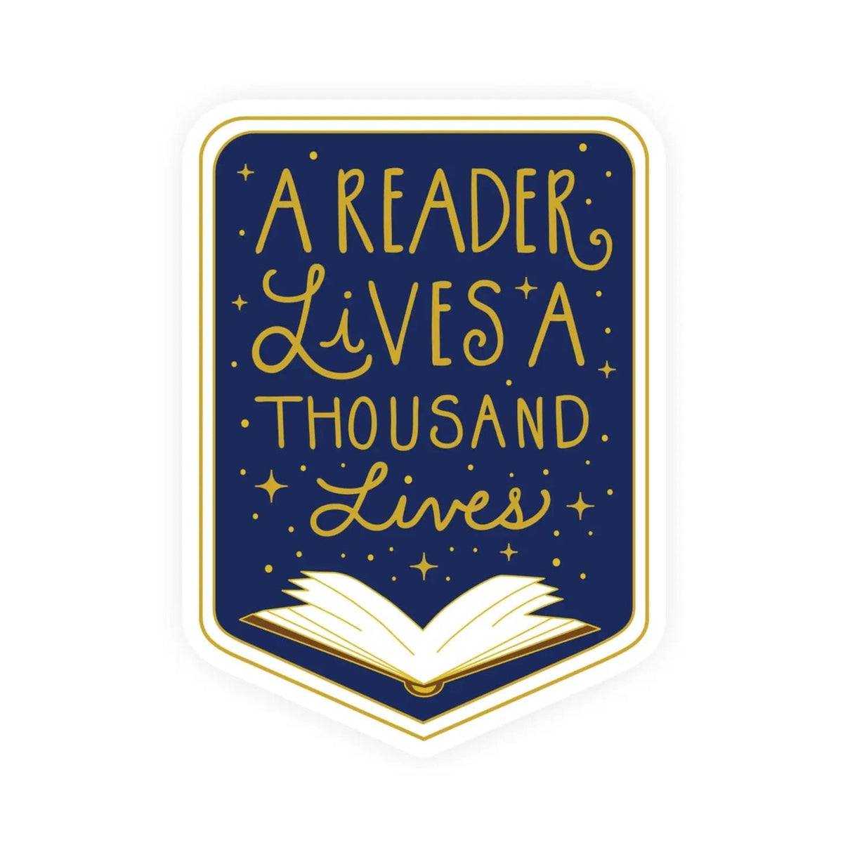 A Reader Lives a Thousand Lives Vinyl Sticker BookGeek