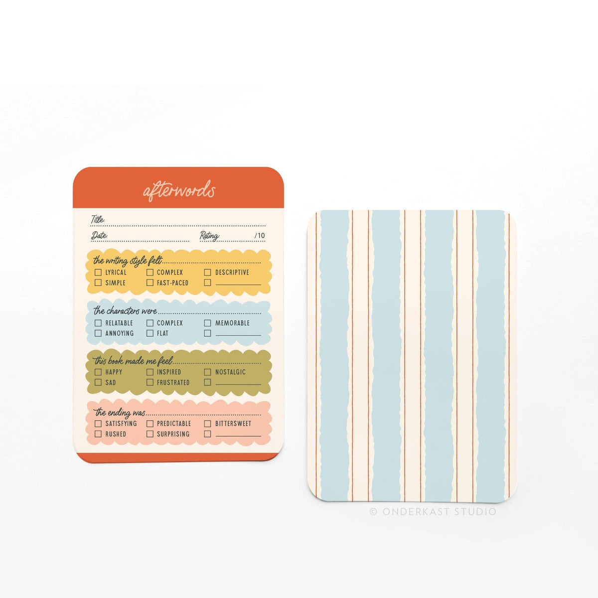 Afterwords Book Review Cards BookGeek