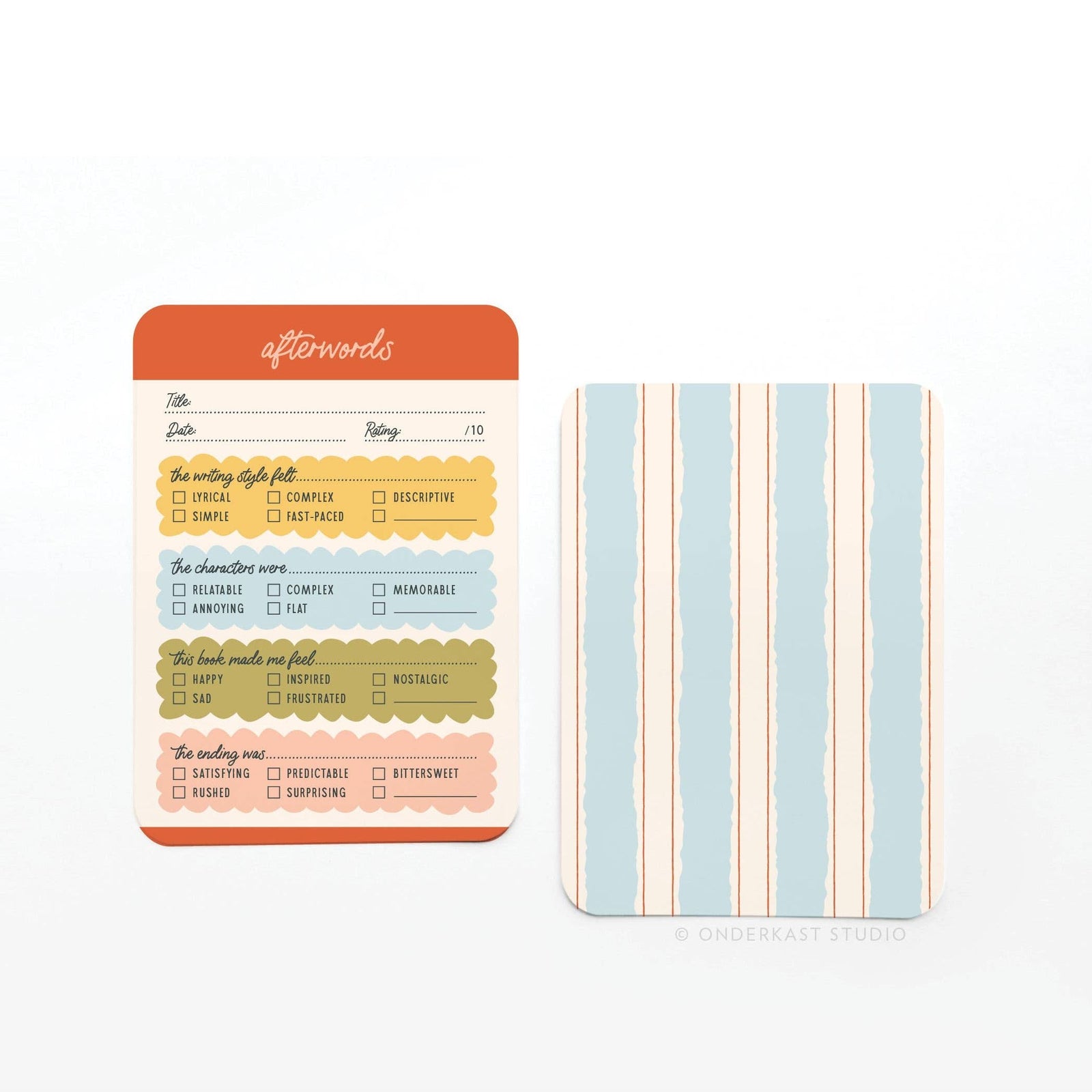 Afterwords Book Review Cards BookGeek