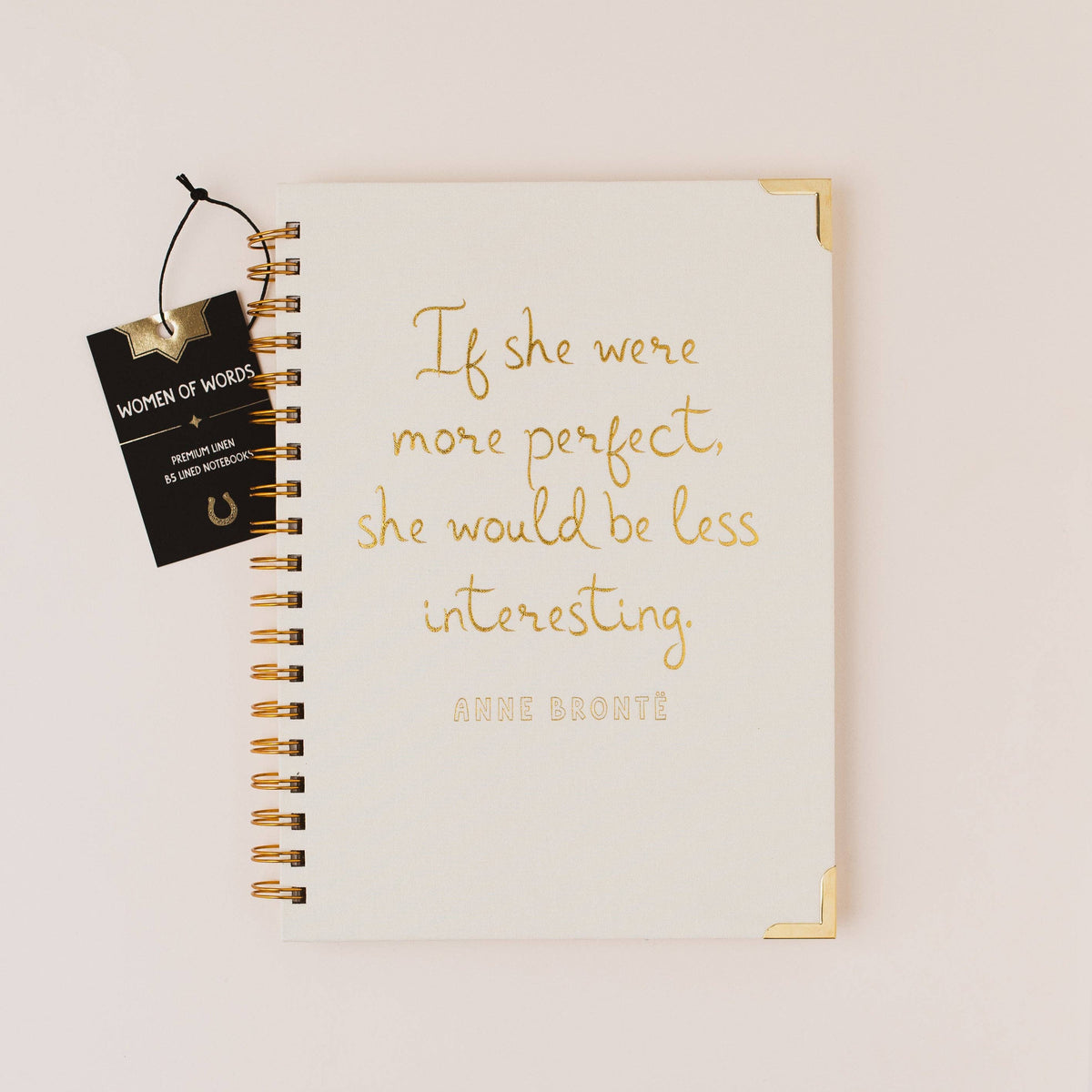 Anne Brontë Literary Quote Book Lover Linen Spiral Notebook BookGeek