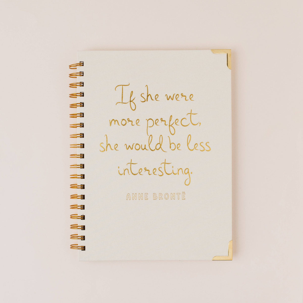 Anne Brontë Literary Quote Book Lover Linen Spiral Notebook BookGeek