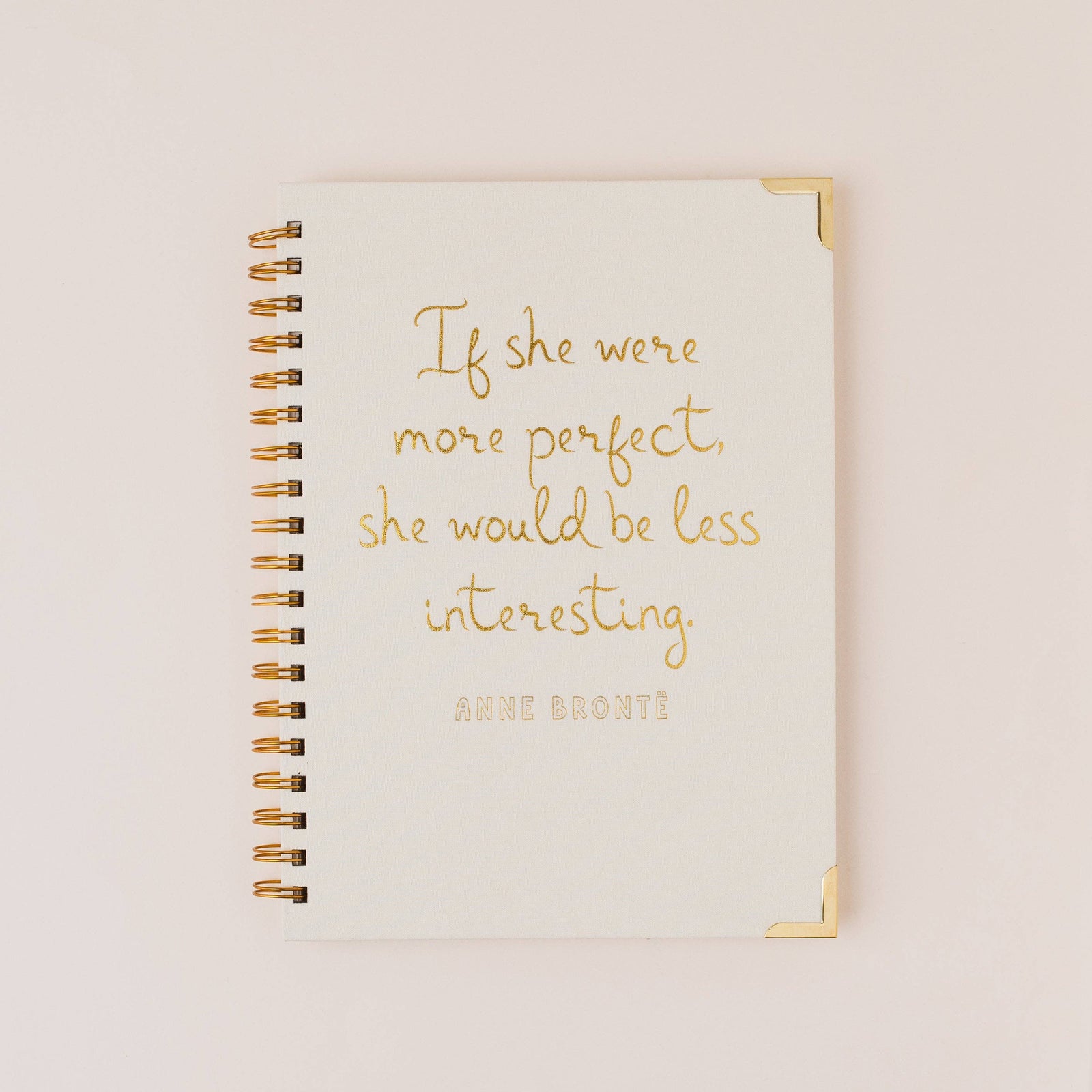 Anne Brontë Literary Quote Book Lover Linen Spiral Notebook BookGeek