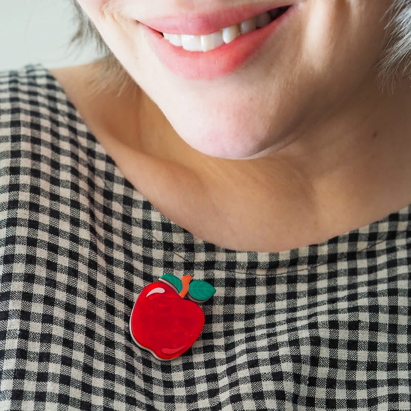 Apple Simplified Mini Brooch BookGeek