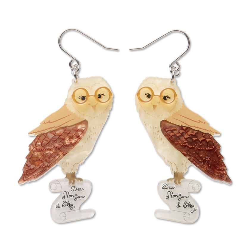 Barny Owl Drop Earrings BookGeek