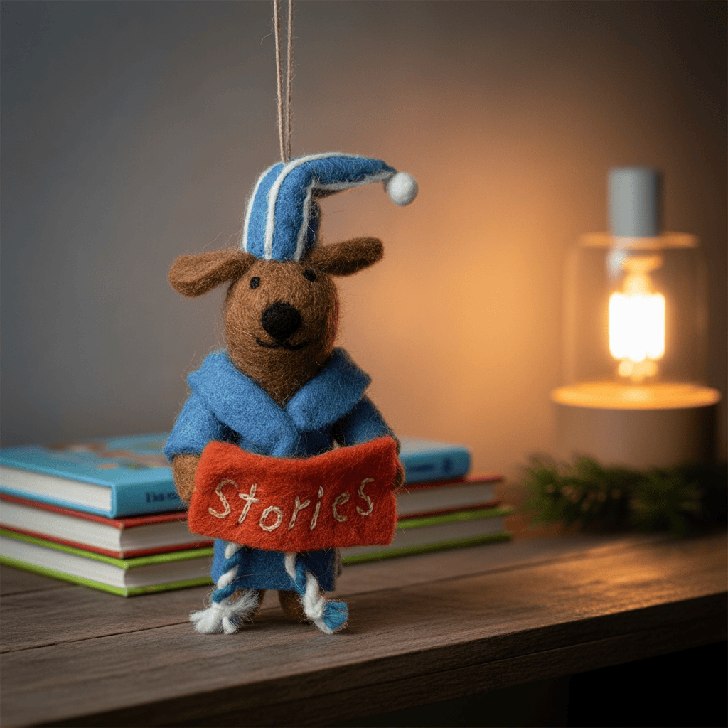 Benny the Bedtime Stories Dog Felt Decoration BookGeek