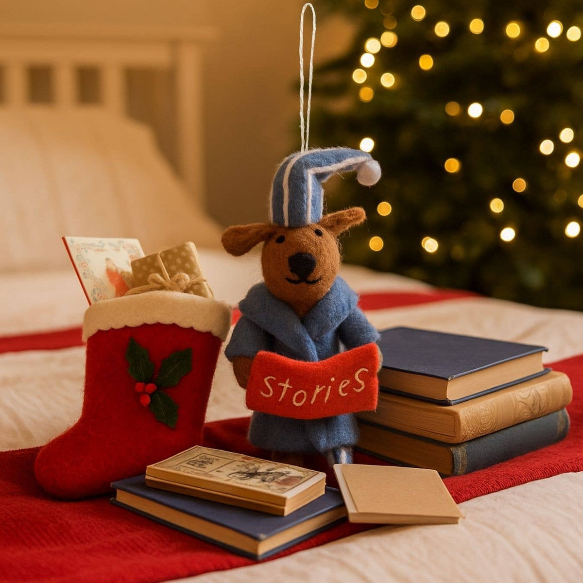 Benny the Bedtime Stories Dog Felt Decoration BookGeek
