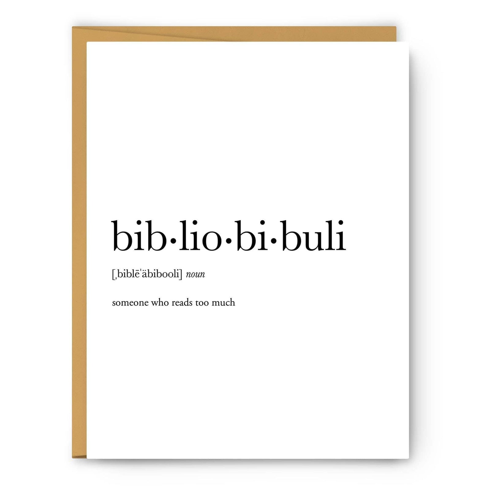 Bibliobibuli Definition - Literary Everyday Card BookGeek