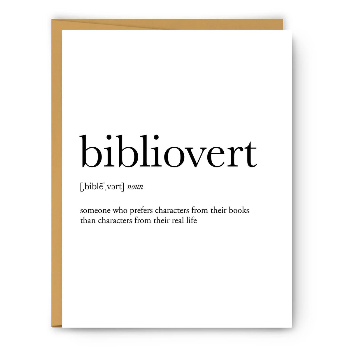Bibliovert Definition - Literary Everyday Card BookGeek