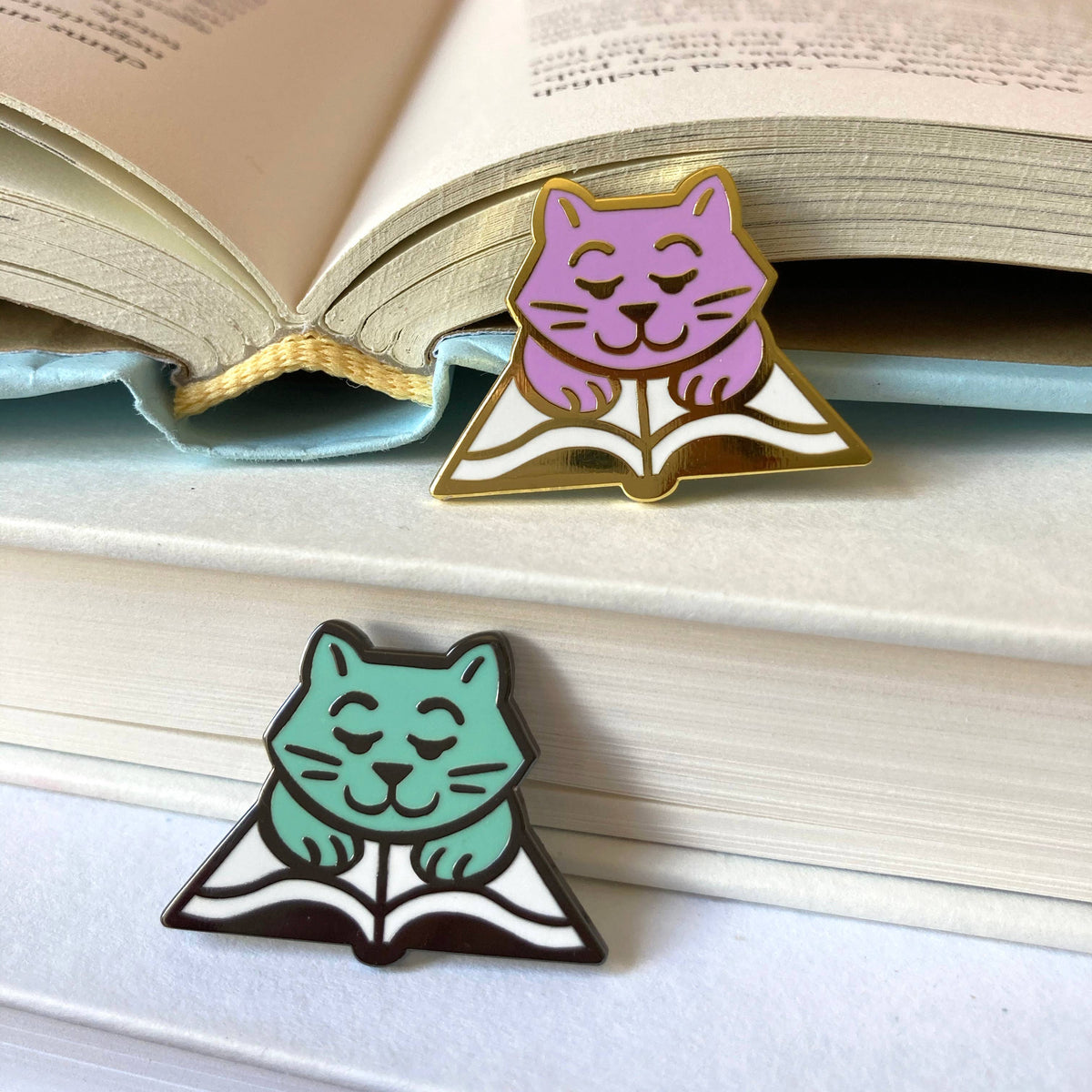 Book Cat Enamel Pin BookGeek