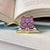 gold metal / lavender Book Cat Enamel Pin BookGeek