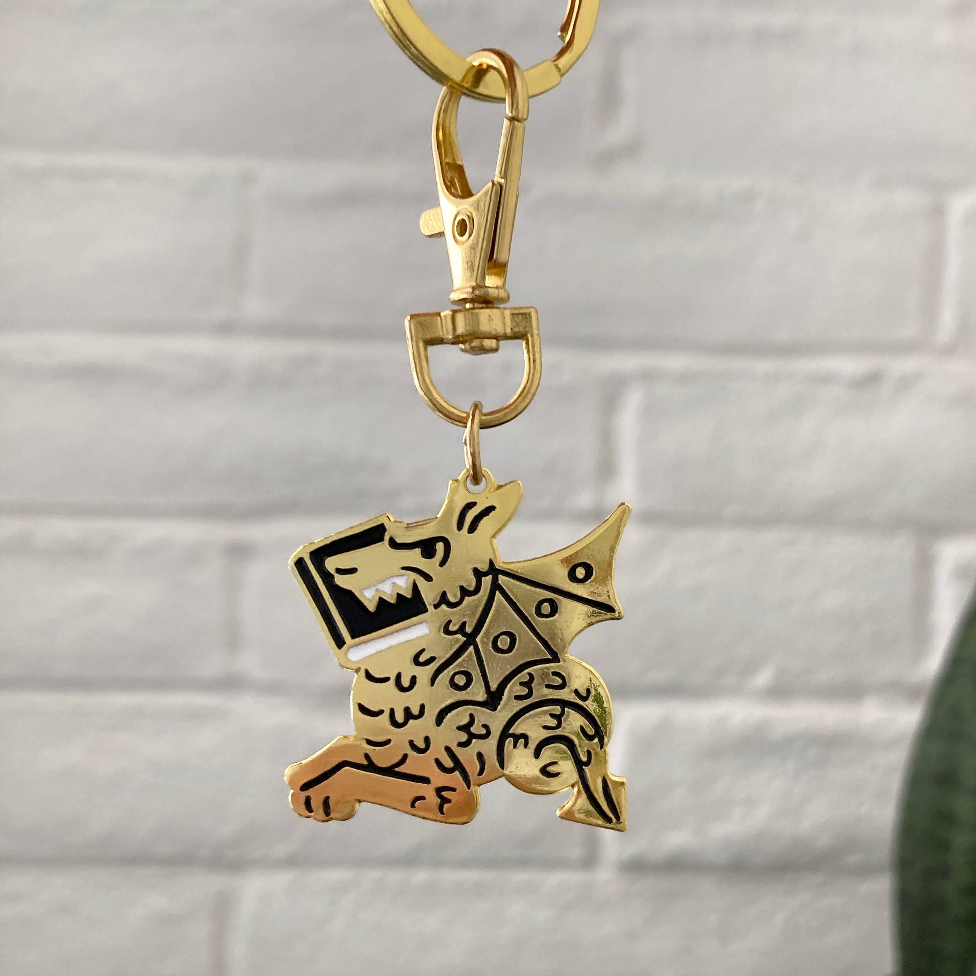 Book Dragon keychain / purse charm BookGeek