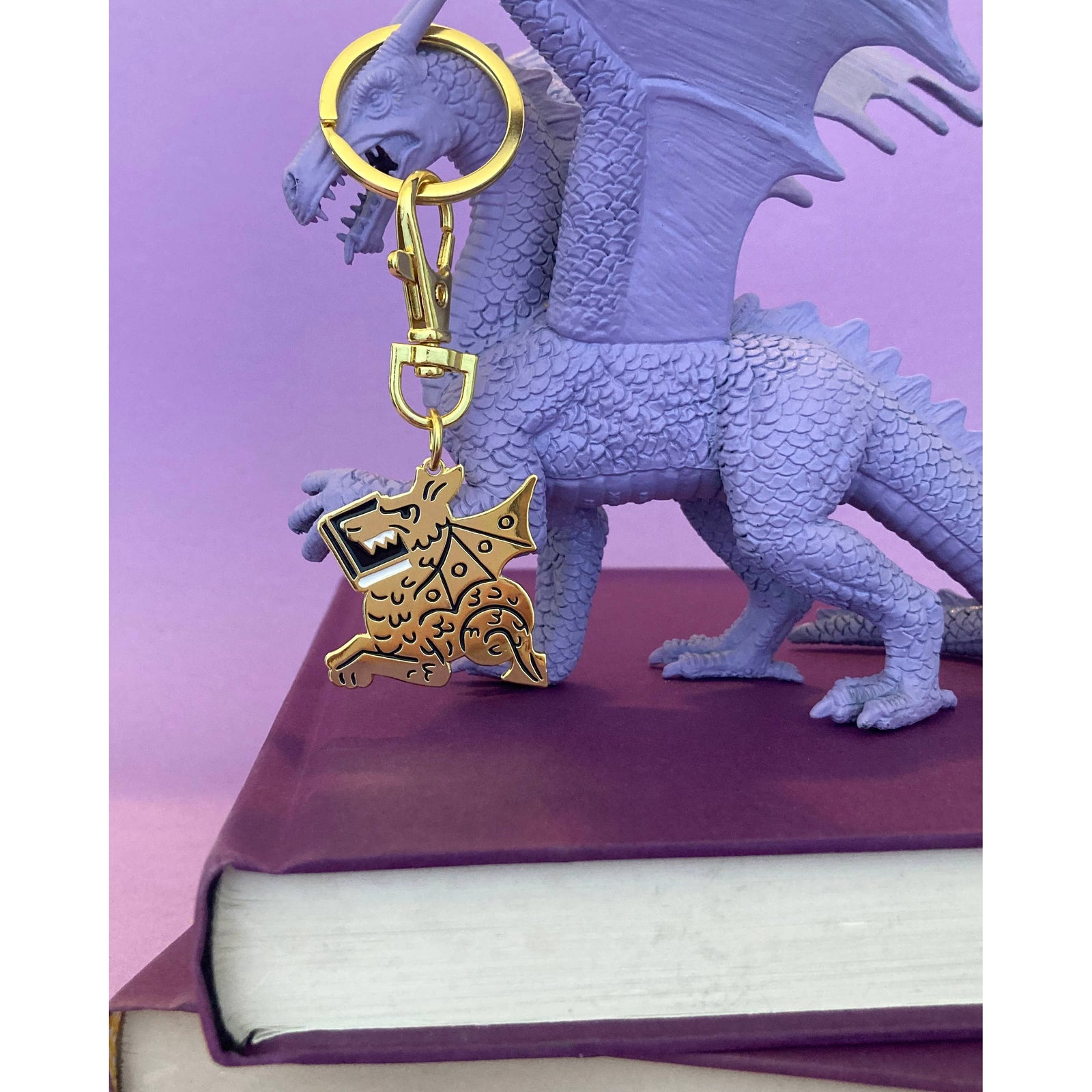 Book Dragon keychain / purse charm BookGeek