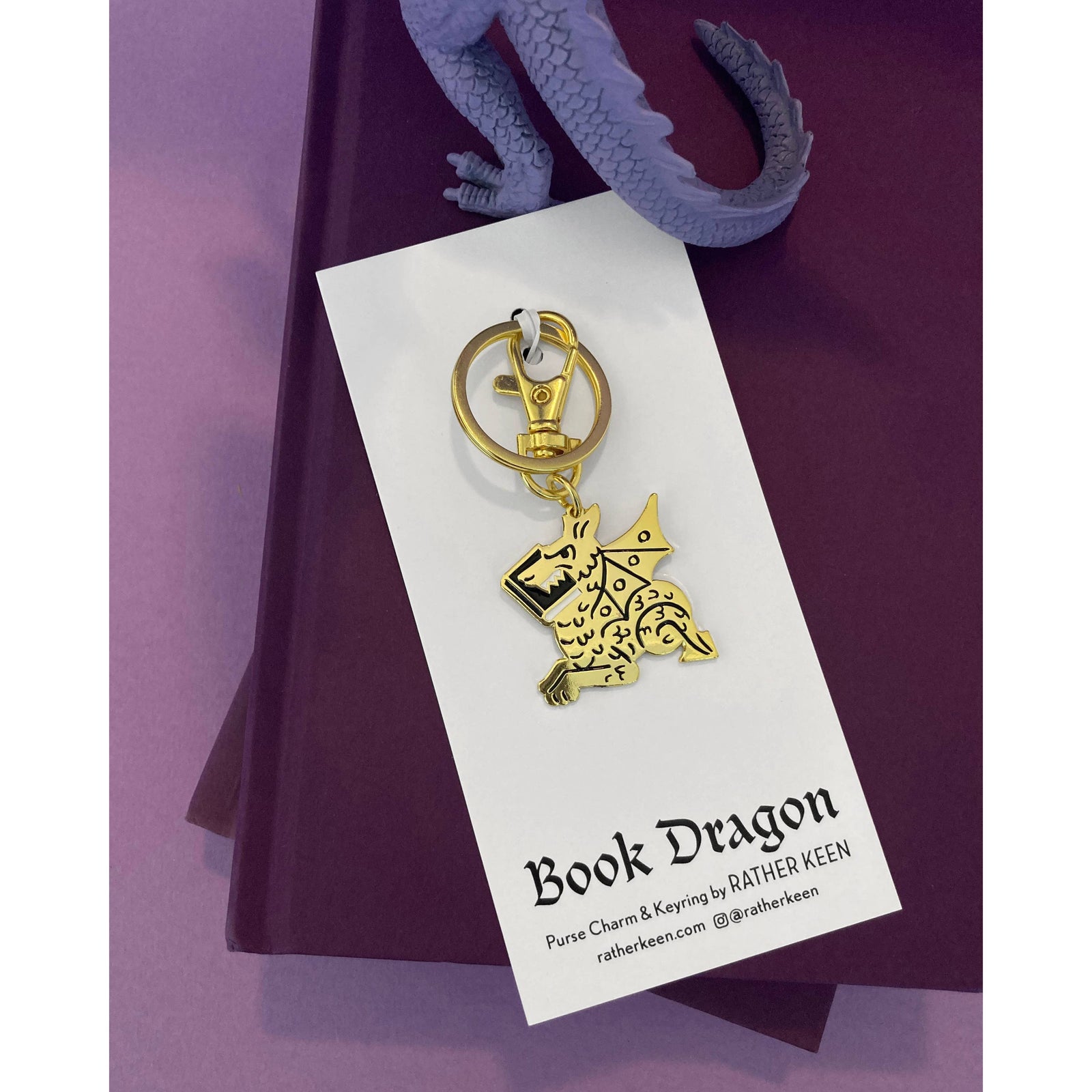 Book Dragon keychain / purse charm BookGeek
