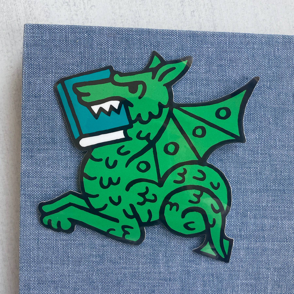 Book Dragon vinyl sticker - fantasy sticker BookGeek