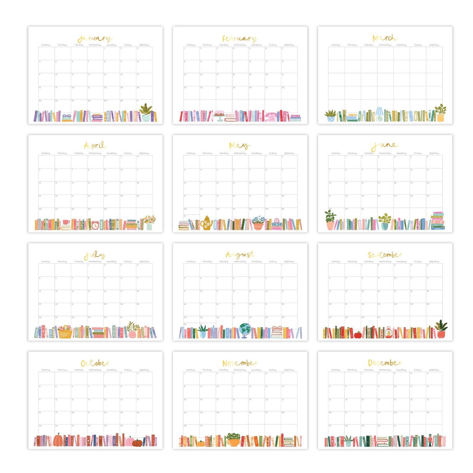 Book Lover's 2026 Spiral Hanging Wall Calendar BookGeek