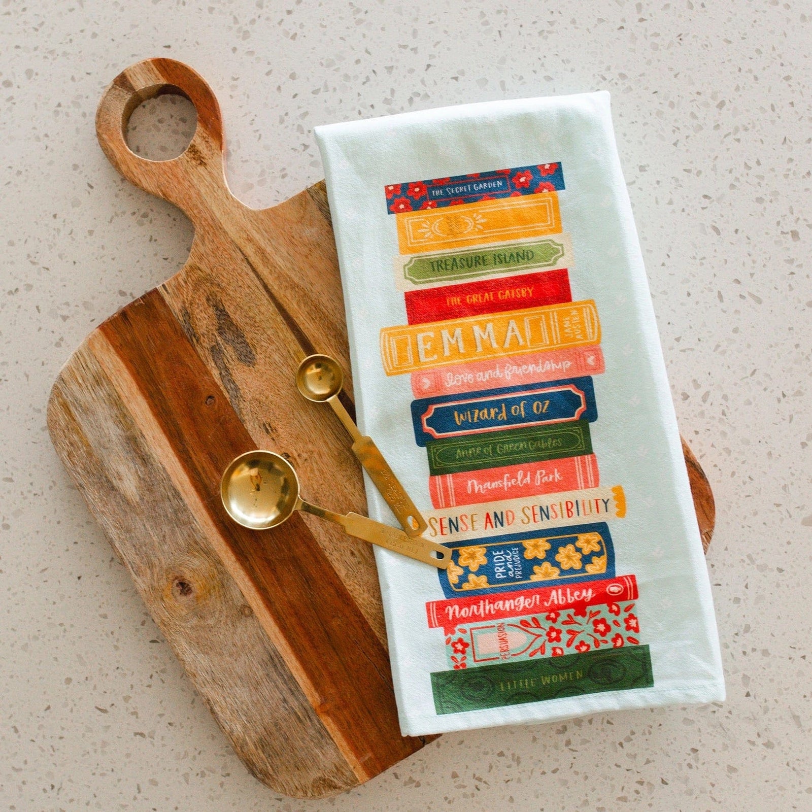 Book Stack Tea Towel BookGeek