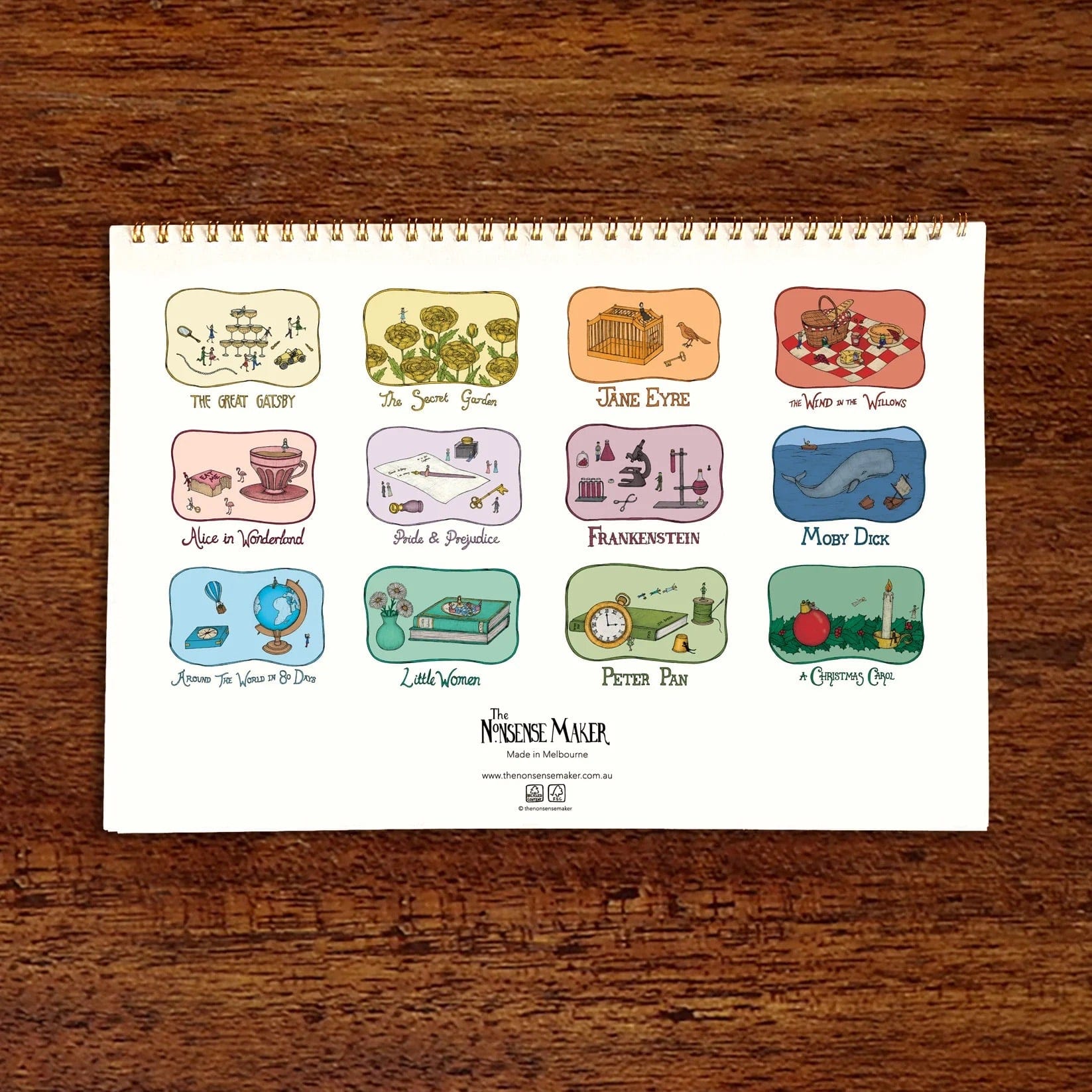 Book Themed 2026 Artist Calendar BookGeek