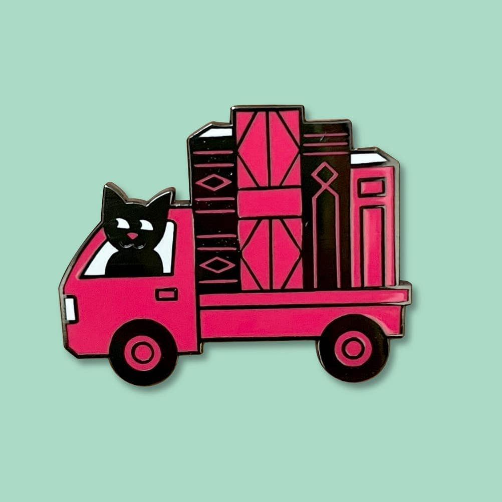 Red Book Truck lapel pin - bookish gift for readers BookGeek