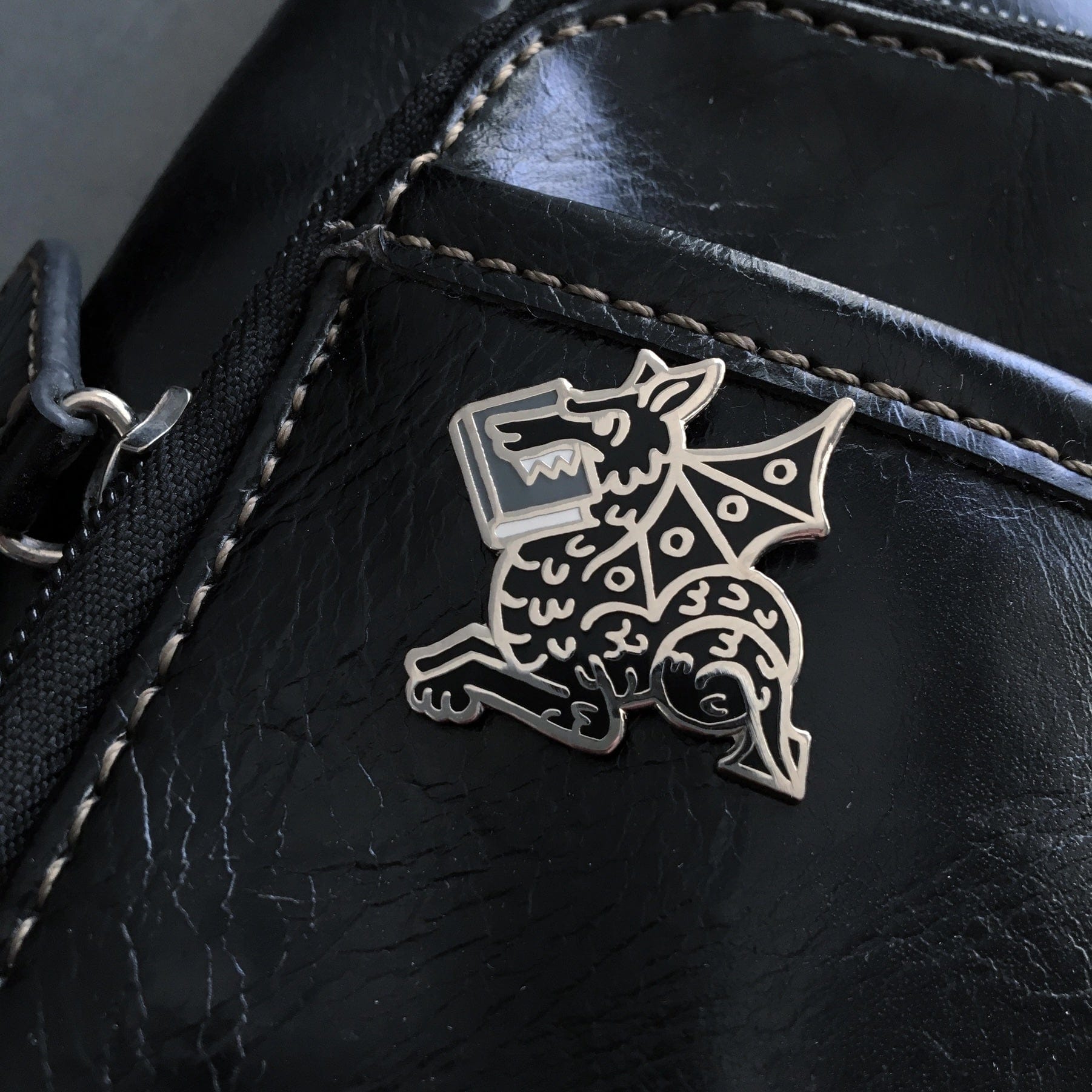 Black Book Wyrm Enamel Pin BookGeek