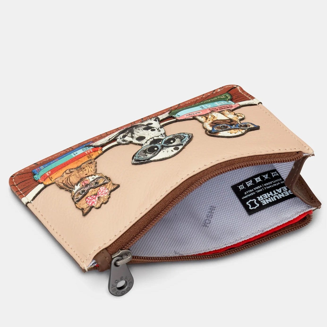 Bookhound Gang Brown Leather Zip Top Purse BookGeek