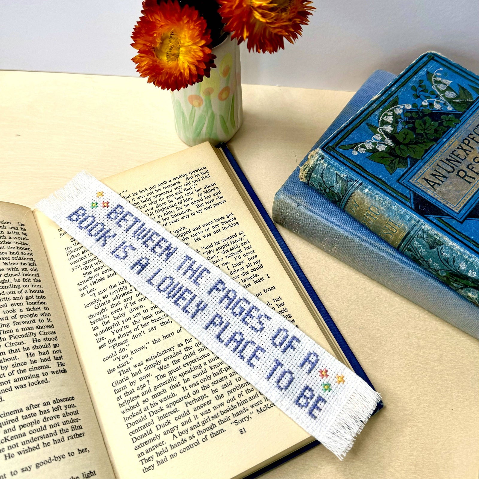 Bookish Bliss Counted Cross Stitch Bookmark Kit BookGeek