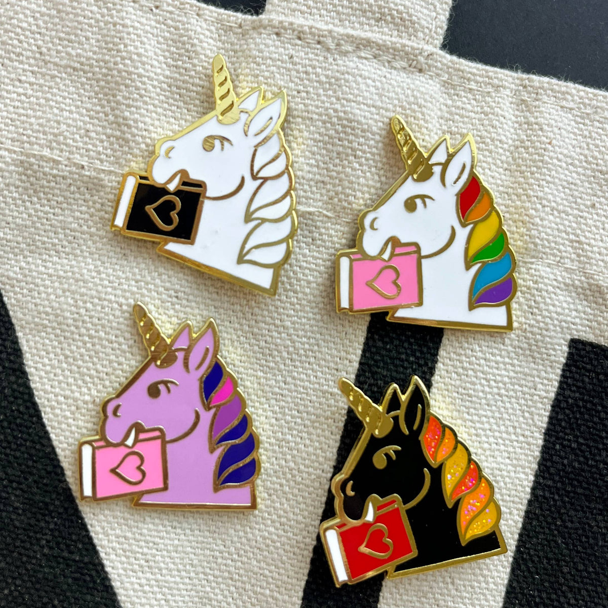 Bookish Unicorn Enamel Pins BookGeek