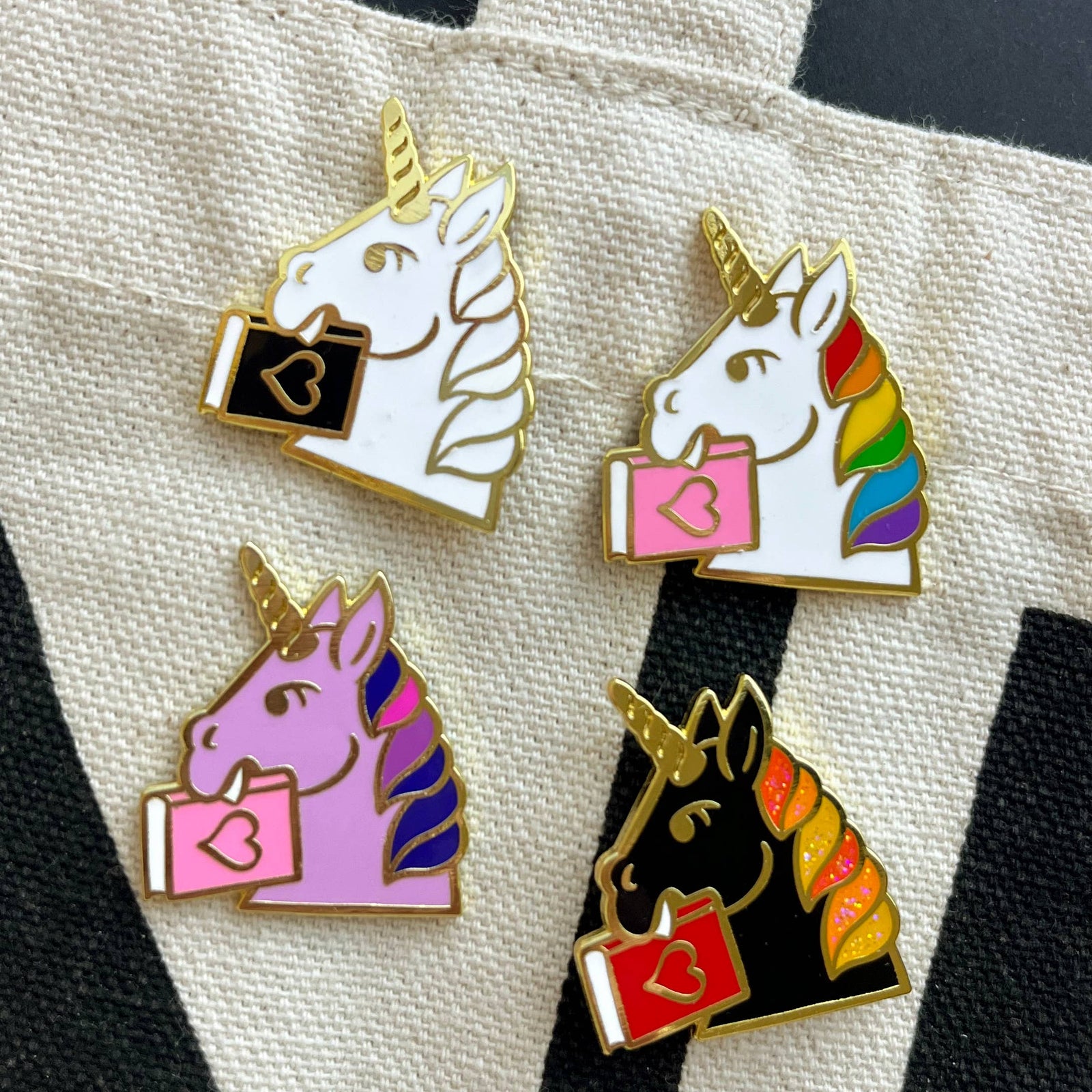 Bookish Unicorn Enamel Pins BookGeek