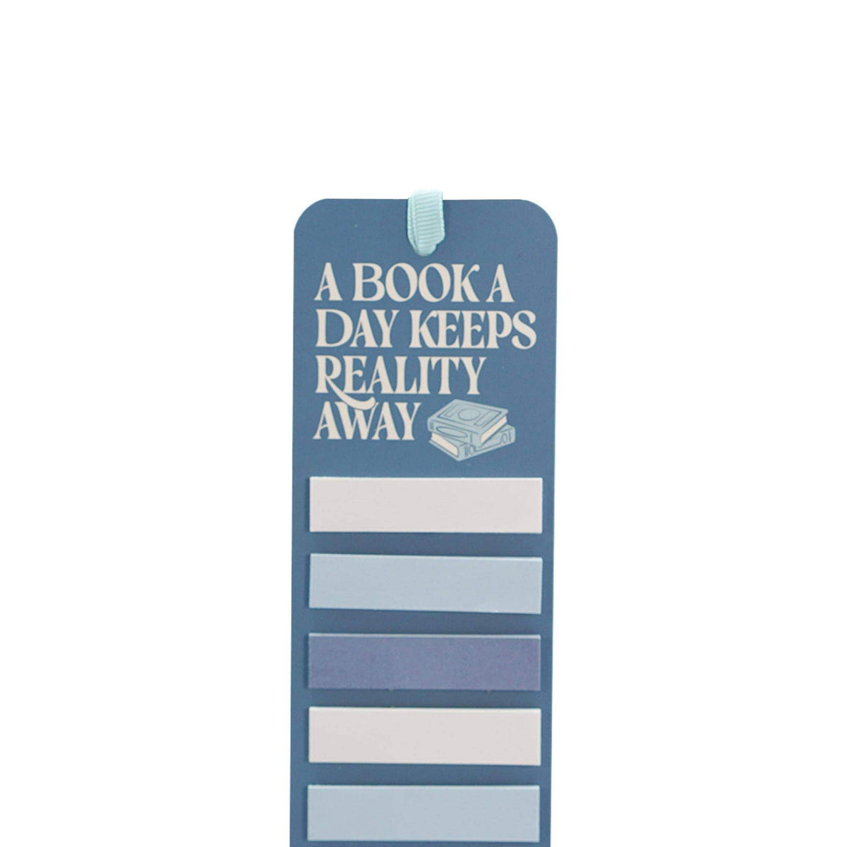 Bookmark with sticky tabs – A Book a Day Keeps Reality Away BookGeek