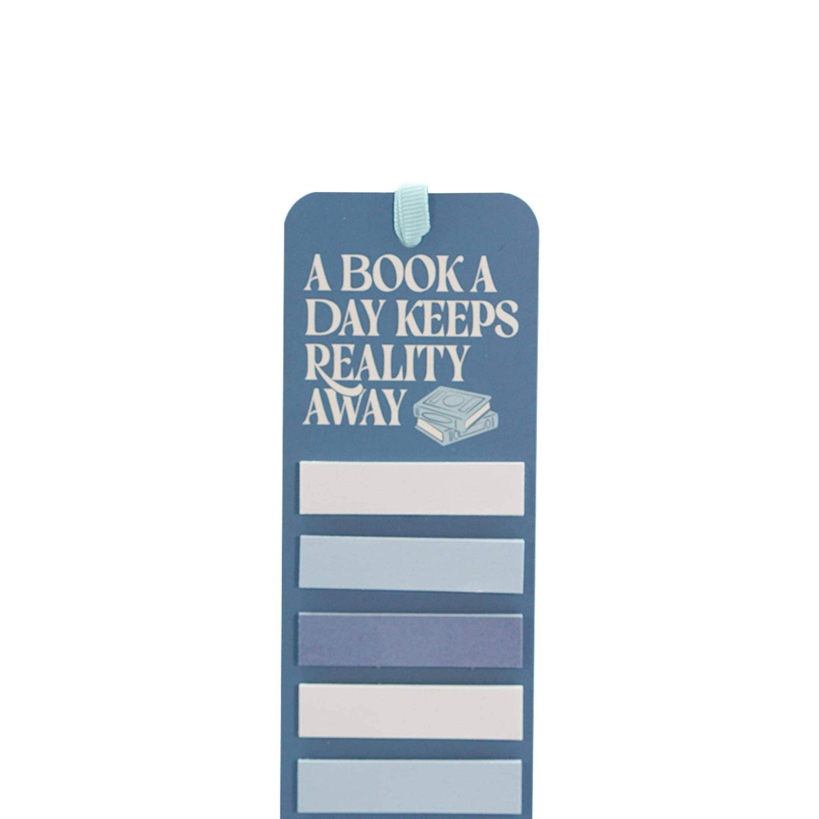 Bookmark with sticky tabs – A Book a Day Keeps Reality Away BookGeek