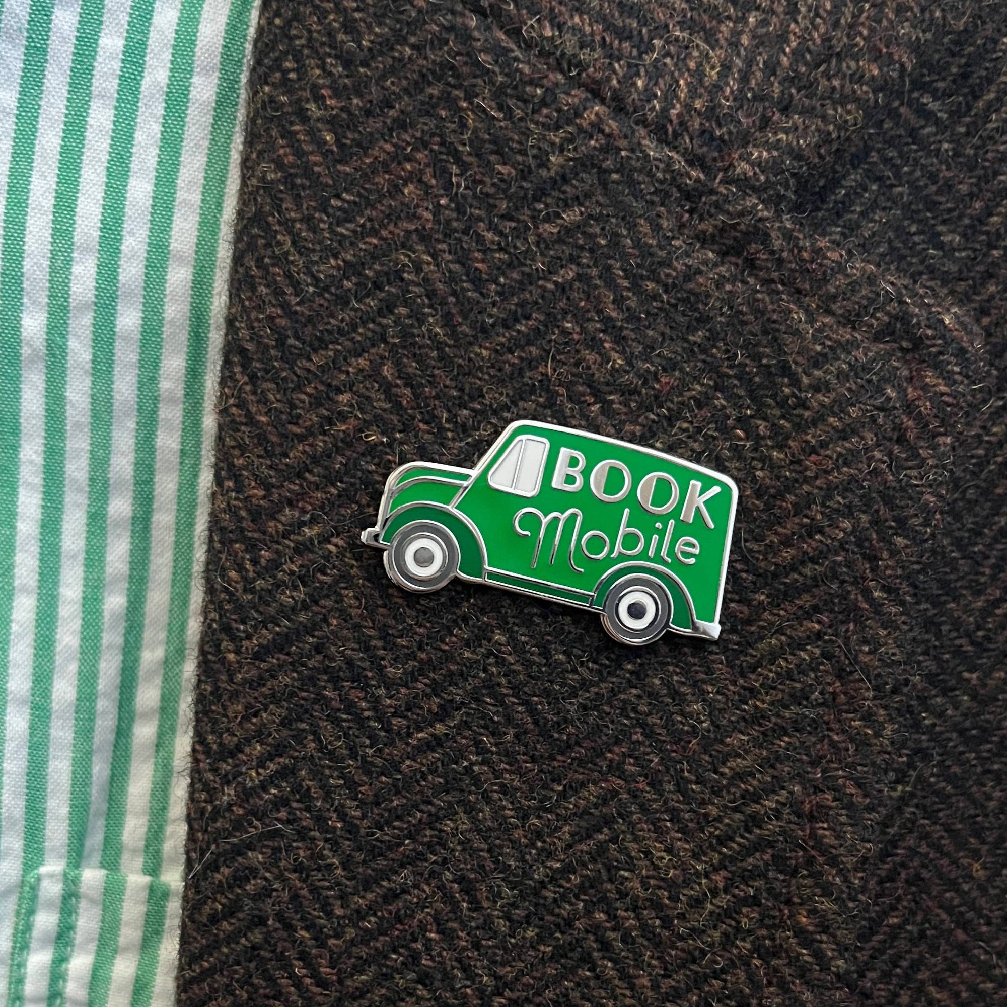 Bookmobile Enamel Pin - Library pin BookGeek