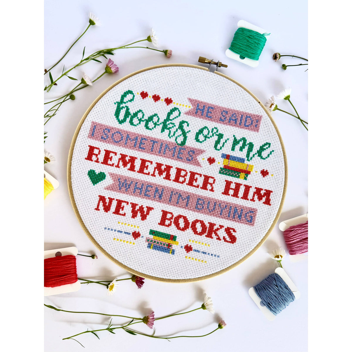 Yes Books Break Hearts Counted Cross Stitch Kit BookGeek