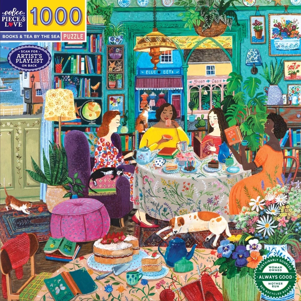 Books & Tea By Sea Jigsaw Puzzle BookGeek