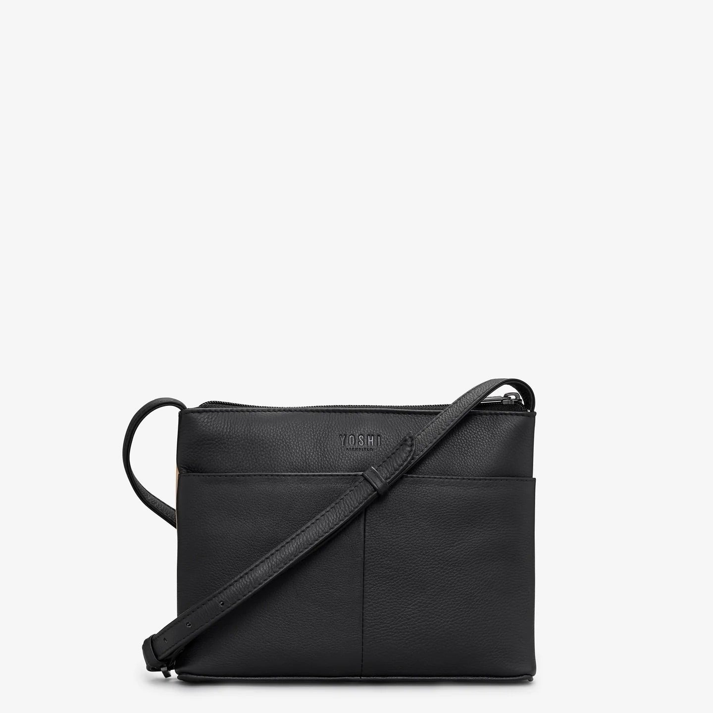 Bookworm Black Leather Cross Body Bag BookGeek