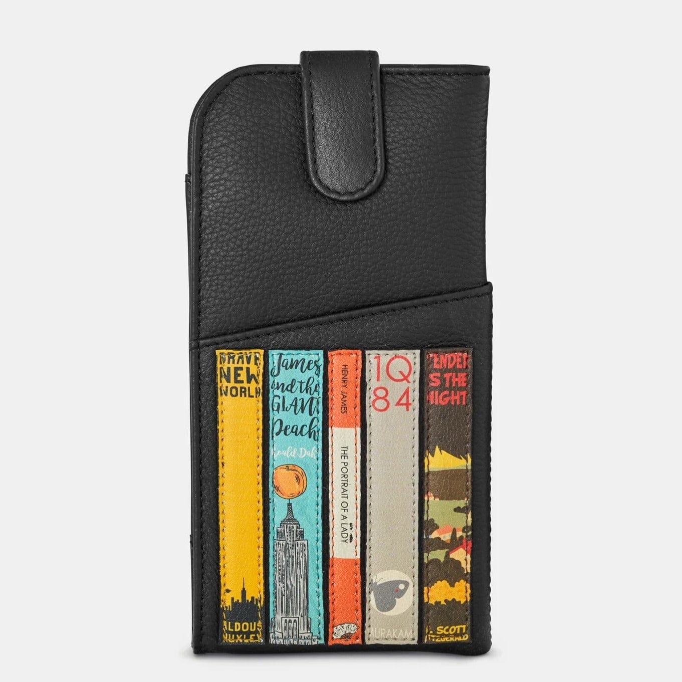 Bookworm Black Leather Glasses Case BookGeek