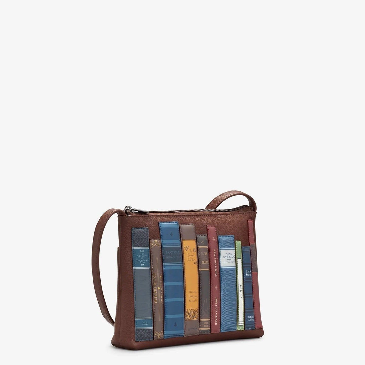 Bookworm Brown Leather Cross Body Bag BookGeek