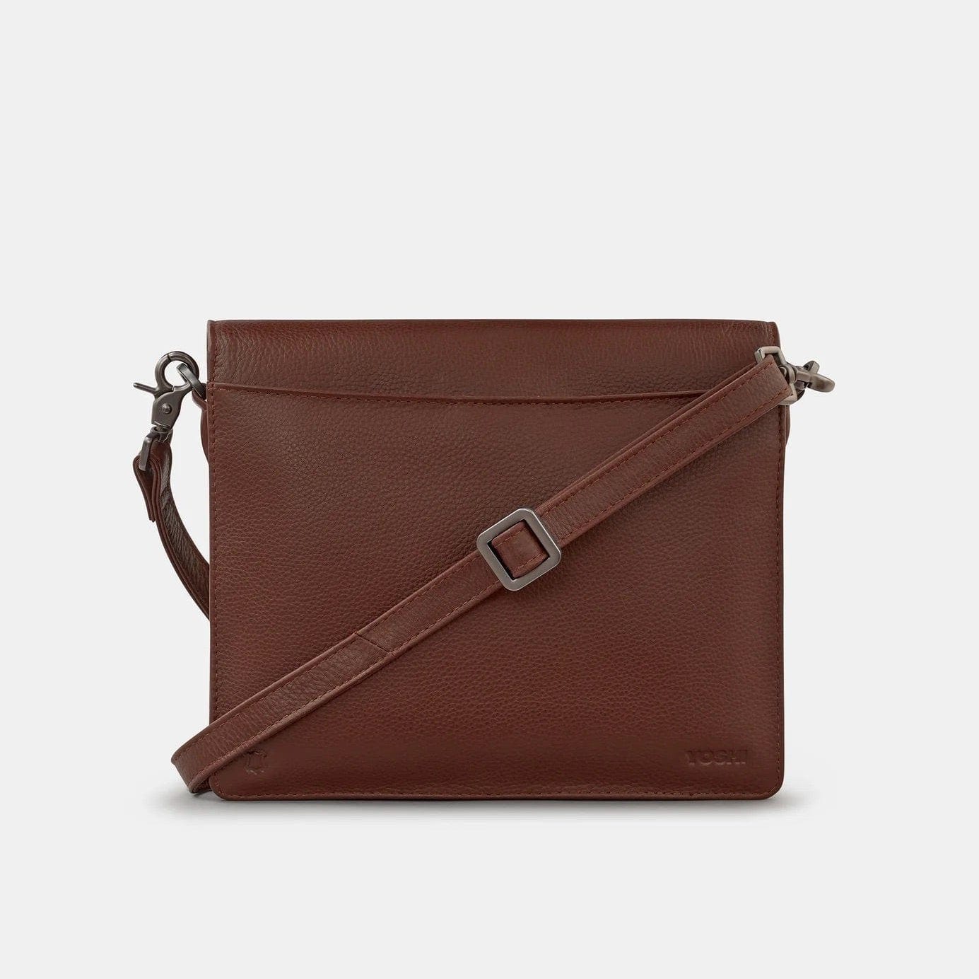 Bookworm Brown Leather Flap Over Cross Body Bag BookGeek